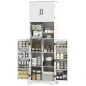 Alacena de Cocina Alta con 4 Puertas 9 Estantes 8 Estantes en Puertas Estantes Ajustables 60x40x181,5 cm Blanco
