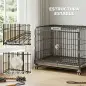 Jaula para Perros Plegable con Ruedas y Bandeja Extraíble Puerta Deslizante Techo Abatible 60,5x45,5x54,5 cm Negro