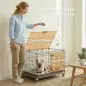 Jaula para Perros Plegable con Ruedas y Bandeja Extraíble Puerta Deslizante Techo Abatible 60,5x45,5x54,5 cm Negro