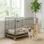 Jaula para Perros Plegable con Ruedas y Bandeja Extraíble Puerta Deslizante Techo Abatible 60,5x45,5x54,5 cm Negro