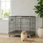 Jaula para Perros Plegable con Ruedas y Bandeja Extraíble Puerta Deslizante Techo Abatible 60,5x45,5x54,5 cm Negro