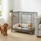 Jaula para Perros Plegable con Ruedas y Bandeja Extraíble Puerta Deslizante Techo Abatible 75,5x46x64,5 cm Negro