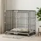 Jaula para Perros Plegable con Ruedas y Bandeja Extraíble Puerta Deslizante Techo Abatible 75,5x46x64,5 cm Negro