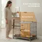 Jaula para Perros Plegable con Ruedas y Bandeja Extraíble Puerta Deslizante Techo Abatible 75,5x46x64,5 cm Negro