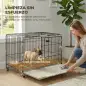 Jaula para Perros Plegable con Ruedas y Bandeja Extraíble Puerta Deslizante Techo Abatible 75,5x46x64,5 cm Negro