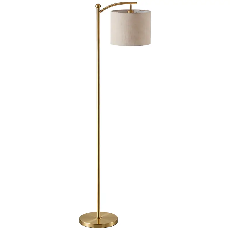 Lámpara de Pie LED Regulable con Temperaturas de Color Ajuste Continuo Control Remoto Temporizador de 60 Minutos Dorado