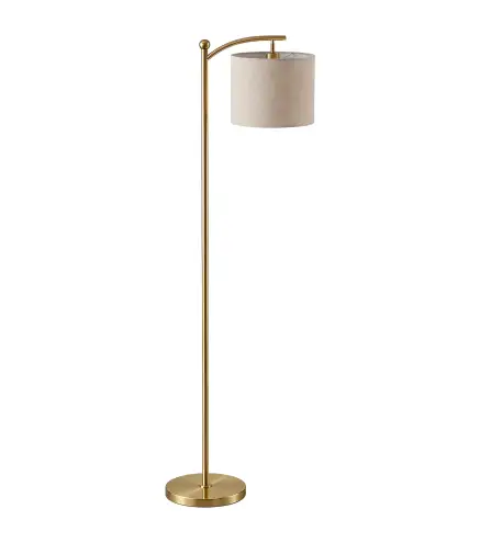 Lámpara de Pie LED Regulable con Temperaturas de Color Ajuste Continuo Control Remoto Temporizador de 60 Minutos Dorado