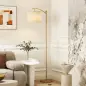 Lámpara de Pie LED Regulable con Temperaturas de Color Ajuste Continuo Control Remoto Temporizador de 60 Minutos Dorado