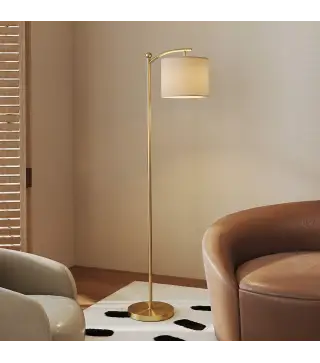 Lámpara de Pie LED Regulable con Temperaturas de Color Ajuste Continuo Control Remoto Temporizador de 60 Minutos Dorado