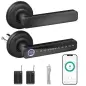 Cerradura Inteligente con Manilla 5 en 1 con Huella Código App Bluetooth Tarjeta NFC y Llave Registro de Accesos Negro Cerradura Inteligente con Manilla 5 en 1 con Huella Código App Bluetooth Tarjeta NFC y Llave Registro de Accesos Negro
