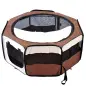 Parque Plegable para Perros y Gatos Corralito Portátil para Animales Pequeños Impermeable de Tela Oxford Ø90x41 cm Café
