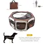 Parque Plegable para Perros y Gatos Corralito Portátil para Animales Pequeños Impermeable de Tela Oxford Ø90x41 cm Café Parque Plegable para Perros y Gatos Corralito Portátil para Animales Pequeños Impermeable de Tela Oxford Ø90x41 cm Café