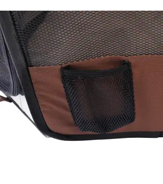 Parque Plegable para Perros y Gatos Corralito Portátil para Animales Pequeños Impermeable de Tela Oxford Ø90x41 cm Café