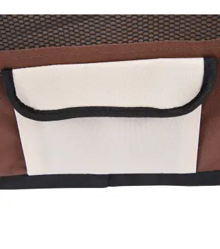 Parque Plegable para Perros y Gatos Corralito Portátil para Animales Pequeños Impermeable de Tela Oxford Ø90x41 cm Café