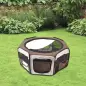 Parque Plegable para Perros y Gatos Corralito Portátil para Animales Pequeños Impermeable de Tela Oxford Ø90x41 cm Café Parque Plegable para Perros y Gatos Corralito Portátil para Animales Pequeños Impermeable de Tela Oxford Ø90x41 cm Café