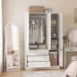 Armario Ropero de 4 Puertas con Barra 3 Cajones y Estante Ajustable 120x50x176,5 cm Blanco
