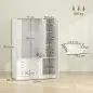 Armario Ropero de 4 Puertas con Barra 3 Cajones y Estante Ajustable 120x50x176,5 cm Blanco Armario Ropero de 4 Puertas con Barra 3 Cajones y Estante Ajustable 120x50x176,5 cm Blanco