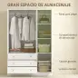 Armario Ropero de 4 Puertas con Barra 3 Cajones y Estante Ajustable 120x50x176,5 cm Blanco Armario Ropero de 4 Puertas con Barra 3 Cajones y Estante Ajustable 120x50x176,5 cm Blanco