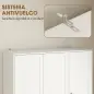 Armario Ropero de 4 Puertas con Barra 3 Cajones y Estante Ajustable 120x50x176,5 cm Blanco Armario Ropero de 4 Puertas con Barra 3 Cajones y Estante Ajustable 120x50x176,5 cm Blanco