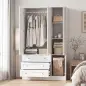 Armario Ropero de 4 Puertas con Barra 3 Cajones y Estante Ajustable 120x50x176,5 cm Blanco Armario Ropero de 4 Puertas con Barra 3 Cajones y Estante Ajustable 120x50x176,5 cm Blanco