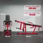 Máquina de Extensión y Curl de Piernas Ajustable 3 en 1 Carga 300 kg con Carga de Placas para Casa Gimnasio Rojo
