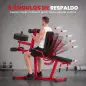 Máquina de Extensión y Curl de Piernas Ajustable 3 en 1 Carga 300 kg con Carga de Placas para Casa Gimnasio Rojo