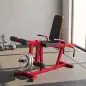 Máquina de Extensión y Curl de Piernas Ajustable 3 en 1 Carga 300 kg con Carga de Placas para Casa Gimnasio Rojo