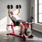 Máquina de Extensión y Curl de Piernas Ajustable 3 en 1 Carga 300 kg con Carga de Placas para Casa Gimnasio Rojo