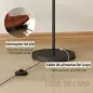 Lámpara de Pie LED Regulable con 11 Temperaturas de Color y Niveles de Brillo Pantalla Ajustable Control Remoto Negro
