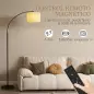 Lámpara de Pie LED Regulable con 11 Temperaturas de Color y Niveles de Brillo Pantalla Ajustable Control Remoto Negro