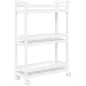 Estantería de Baño de Bambú de 3 Niveles Carrito Auxiliar de Almacenaje con Ruedas 55x20x75 cm Blanco
