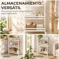 Estantería de Baño de Bambú de 3 Niveles Carrito Auxiliar de Almacenaje con Ruedas 55x20x75 cm Blanco