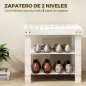 Banco Zapatero de Bambú con Asiento y 2 Estantes para 4 Pares para Entrada Salón Dormitorio 50x28x45 cm Blanco Banco Zapatero de Bambú con Asiento y 2 Estantes para 4 Pares para Entrada Salón Dormitorio 50x28x45 cm Blanco