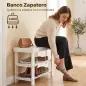 Banco Zapatero de Bambú con Asiento y 2 Estantes para 4 Pares para Entrada Salón Dormitorio 50x28x45 cm Blanco Banco Zapatero de Bambú con Asiento y 2 Estantes para 4 Pares para Entrada Salón Dormitorio 50x28x45 cm Blanco