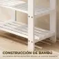 Banco Zapatero de Bambú con Asiento y 2 Estantes para 4 Pares para Entrada Salón Dormitorio 50x28x45 cm Blanco Banco Zapatero de Bambú con Asiento y 2 Estantes para 4 Pares para Entrada Salón Dormitorio 50x28x45 cm Blanco