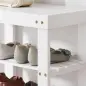 Banco Zapatero de Bambú con Asiento y 2 Estantes para 4 Pares para Entrada Salón Dormitorio 50x28x45 cm Blanco Banco Zapatero de Bambú con Asiento y 2 Estantes para 4 Pares para Entrada Salón Dormitorio 50x28x45 cm Blanco