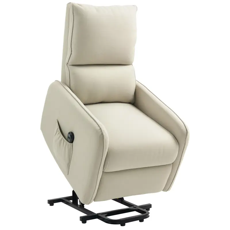 Sillón Relax Reclinable Eléctrico Levanta Personas de Tela Lino Control Remoto Asiento con Muelles Reposapiés Beige Sillón Relax Reclinable Eléctrico Levanta Personas de Tela Lino Control Remoto Asiento con Muelles Reposapiés Beige