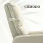 Sillón Relax Reclinable Eléctrico Levanta Personas de Tela Lino Control Remoto Asiento con Muelles Reposapiés Beige Sillón Relax Reclinable Eléctrico Levanta Personas de Tela Lino Control Remoto Asiento con Muelles Reposapiés Beige