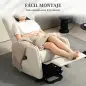Sillón Relax Reclinable Eléctrico Levanta Personas de Tela Lino Control Remoto Asiento con Muelles Reposapiés Beige Sillón Relax Reclinable Eléctrico Levanta Personas de Tela Lino Control Remoto Asiento con Muelles Reposapiés Beige