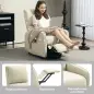 Sillón Relax Reclinable Eléctrico Levanta Personas de Tela Lino Control Remoto Asiento con Muelles Reposapiés Beige Sillón Relax Reclinable Eléctrico Levanta Personas de Tela Lino Control Remoto Asiento con Muelles Reposapiés Beige