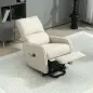 Sillón Relax Reclinable Eléctrico Levanta Personas de Tela Lino Control Remoto Asiento con Muelles Reposapiés Beige Sillón Relax Reclinable Eléctrico Levanta Personas de Tela Lino Control Remoto Asiento con Muelles Reposapiés Beige