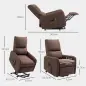 Sillón Relax Reclinable Eléctrico Levanta Personas de Tela Lino Control Remoto Asiento con Muelles Reposapiés Marrón Sillón Relax Reclinable Eléctrico Levanta Personas de Tela Lino Control Remoto Asiento con Muelles Reposapiés Marrón