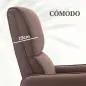 Sillón Relax Reclinable Eléctrico Levanta Personas de Tela Lino Control Remoto Asiento con Muelles Reposapiés Marrón Sillón Relax Reclinable Eléctrico Levanta Personas de Tela Lino Control Remoto Asiento con Muelles Reposapiés Marrón