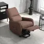 Sillón Relax Reclinable Eléctrico Levanta Personas de Tela Lino Control Remoto Asiento con Muelles Reposapiés Marrón Sillón Relax Reclinable Eléctrico Levanta Personas de Tela Lino Control Remoto Asiento con Muelles Reposapiés Marrón