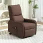 Sillón Relax Reclinable Eléctrico Levanta Personas de Tela Lino Control Remoto Asiento con Muelles Reposapiés Marrón Sillón Relax Reclinable Eléctrico Levanta Personas de Tela Lino Control Remoto Asiento con Muelles Reposapiés Marrón