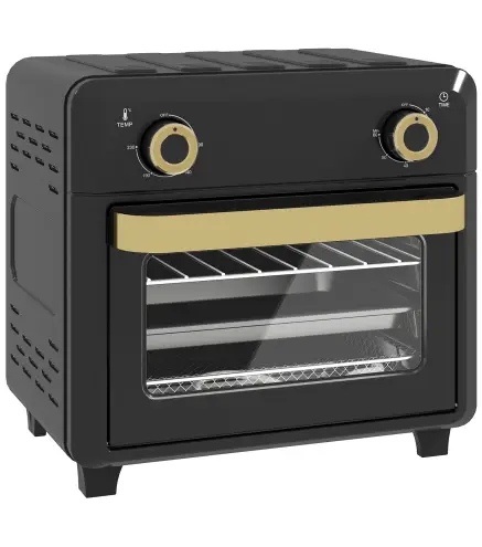 Horno Freidora de Aire 10 L con 2 Mandos Convección 360° Temperatura hasta 230 °C Temporizador 60 Min Bandeja y Cesta