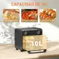 Horno Freidora de Aire 10 L con 2 Mandos Convección 360° Temperatura hasta 230 °C Temporizador 60 Min Bandeja y Cesta Horno Freidora de Aire 10 L con 2 Mandos Convección 360° Temperatura hasta 230 °C Temporizador 60 Min Bandeja y Cesta