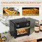 Horno Freidora de Aire 10 L con 2 Mandos Convección 360° Temperatura hasta 230 °C Temporizador 60 Min Bandeja y Cesta Horno Freidora de Aire 10 L con 2 Mandos Convección 360° Temperatura hasta 230 °C Temporizador 60 Min Bandeja y Cesta