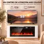Chimenea Eléctrica de Pie 900/1800W Mueble para TV 55" 12 Colores de Llama 3D 5 Brillos Control Remoto para 35㎡ Blanco Chimenea Eléctrica de Pie 900/1800W Mueble para TV 55" 12 Colores de Llama 3D 5 Brillos Control Remoto para 35㎡ Blanco