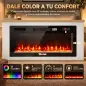Chimenea Eléctrica de Pie 900/1800W Mueble para TV 55" 12 Colores de Llama 3D 5 Brillos Control Remoto para 35㎡ Blanco Chimenea Eléctrica de Pie 900/1800W Mueble para TV 55" 12 Colores de Llama 3D 5 Brillos Control Remoto para 35㎡ Blanco